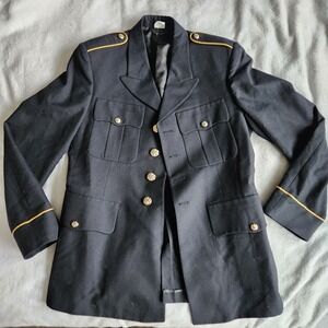 US Army Dress Coat 38 R Athletic Enlisted Service Blue 450 ASU Jacket PW Uniform